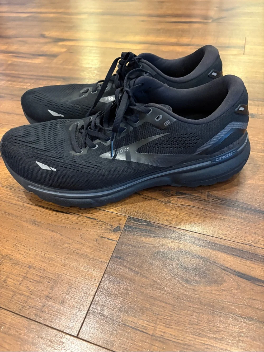 Brooks Ghost 15 Shoes Black Casual Comfort Sneakers Shoes Mens 12.5 Extra Wide